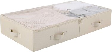 Просторі відкриті ящики для зберігання під ліжком з кришками для взуття, ковдр, постільної білизни, прості в збірці, бежевого кольору