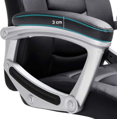 Крісло офісне SONGMICS регульоване по висоті, чорне, OBG21B, 52x53x122 см