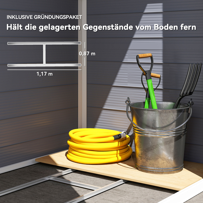 Садовий будиночок, 1,1 м², з двосхилим дахом, розміром 133 x 102 x 180/208 см