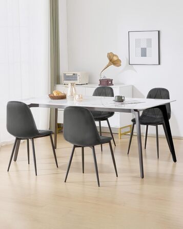 Крісла для їдальні Lestarain з підлокотниками, для кухні, вітальні, оббивка з велюру, металевий каркас, ергономічний дизайн, темно-зелений колір (темно-сірий), набір 2 шт.