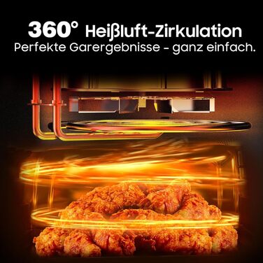 Фритюрниця повітряна XXL 9л, 2350W, 9 програм, LED дисплей, функція підігріву, металевий внутрішній простір, для сімейних обідів