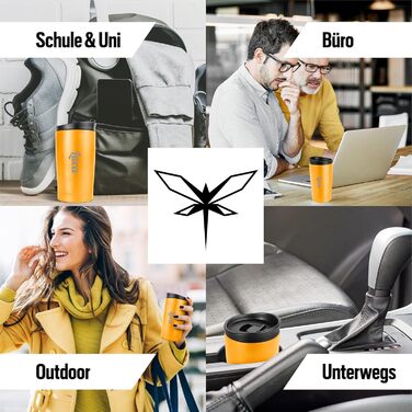 Термокружка з гравіюванням, 350 мл, чорна (з можливістю персоналізації), не протікає