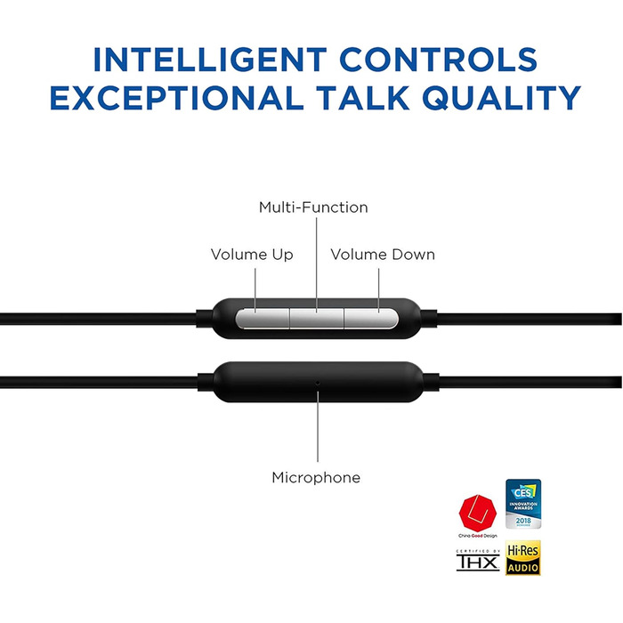 1MORE E1010 Quad-Driver навушники In-Ear Hi-Fi з мікрофоном та пультом керування, Hi-Res Audio, сумісні з iOS та Android (Triple Driver, срібні)