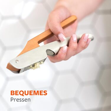 Пресс для часнику Full Circle Crushed It з вбудованим скребком - ручна преса для часнику та імбиру, легко миється, сумісна з посудомийною машиною, 19,6 x 4,86 x 2,5 см