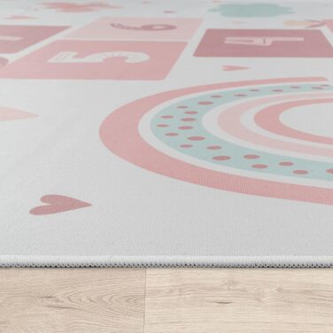 Дитяча кімната Дитячий килимок Нековзний ігровий килимок Ігровий килимок Сучасний серце, який можна прати в пральній машині Крем, розмір (200x290 см)