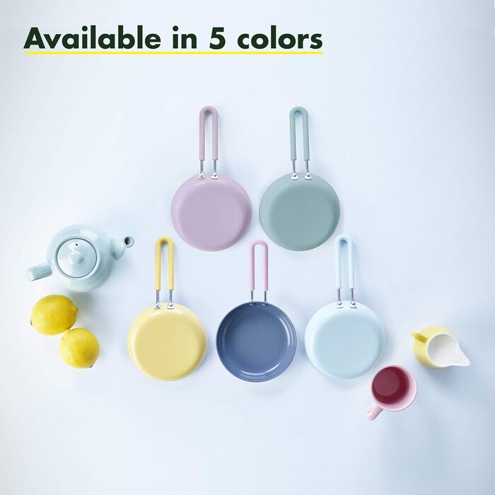 GreenPan Mini сковорода для яєць 12.7 см, керамічне покриття, жовта, без PFAS, для посудомийної машини