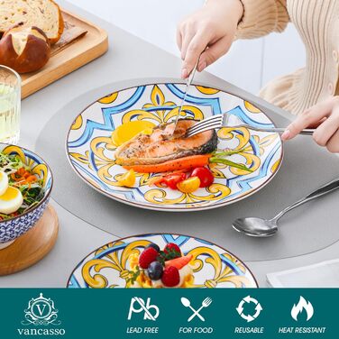 Набір порцелянового посуду Haruka, 48 предметів - Mness aptieka Круглий обідній сервіз на 12 персон, включає чашки, миски, десертні тарілки та обідні тарілки (жасмин, набір посуду з 32 предметів)