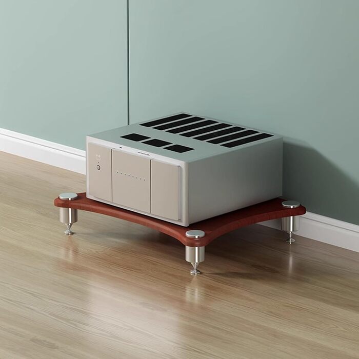 Стойка для аудіо HiFi Regal, 4-рівнева, медіа-стійка для AV, ТВ стійка, медіацентр, підставка для платівок, для підсилювача (1-рівень, темне дерево)