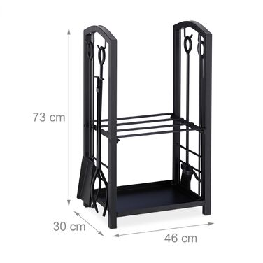 Relaxdays Полиця для дров з підставкою для столових приборів