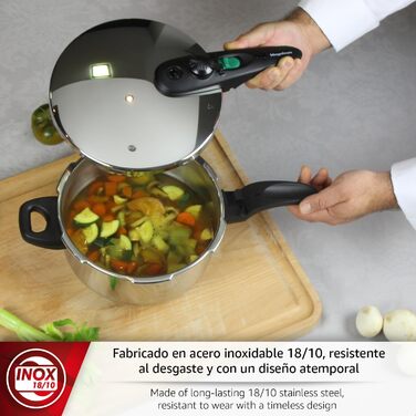 Набір сковорідок Magefesa Athenas 4+6L з корзиною та скляною кришкою, нержавіюча сталь 18/10, індукційне дно, термодифузійне дно