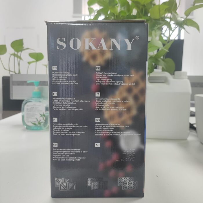 Багатофункціональний прилад SOKANY 3 в 1 750 Вт сендвіч, вафлі, пончики, антипригарні, автомат. Температура