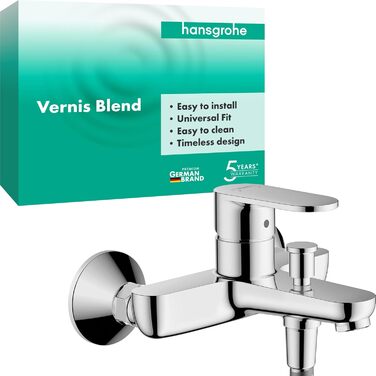 Змішувач для ванни Hansgrohe Vernis Blend накладний на 2 споживачі, однорегульований, хром, 71440000