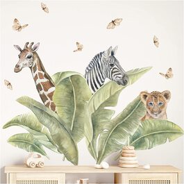 Набір настінних наклейок Grandora XXL для сафарі з тваринами, наклейка на стіну для дитячої кімнати, DL811-4 (XXL-203 x 141 см (Ш))