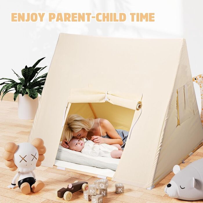 Дитячий намет Yontwe трикутної форми з килимком для гри в приміщенні. Ігровий будиночок для дітей, намет-халапа для дівчаток та хлопчиків, декор для дитячої кімнати.