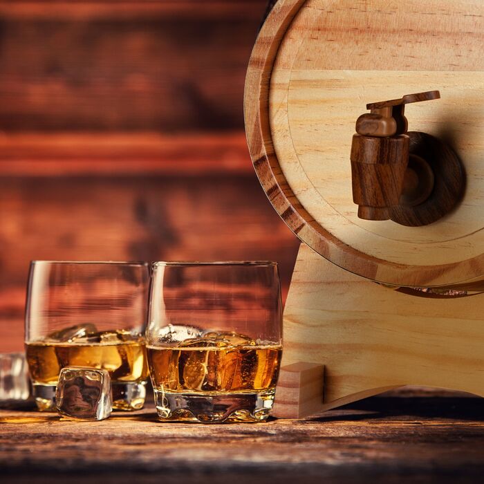 Дерев'яна бочка Relaxdays для настоянок та лікерів