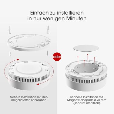 X-Sense Димний пожежний сповіщувач: 10 років роботи від батареї, фотоелектричний сенсор, сертифікат EN14604, SD2J0AX, набір 10 шт. Білий