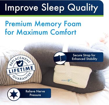 Ортопедична подушка під коліно з memory foam - для болю в спині, ішіасу, сну на боці. З інструкцією від лікарів. Біла.