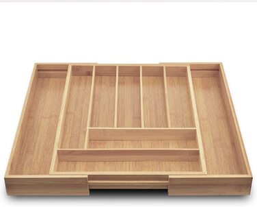 Вставка ящика Dimono Вставка для столових приладів з бамбукового дерева висувні ящики 7-9 відсіків Система впорядкування гнучкий органайзер висувний ящик для столових приладів
