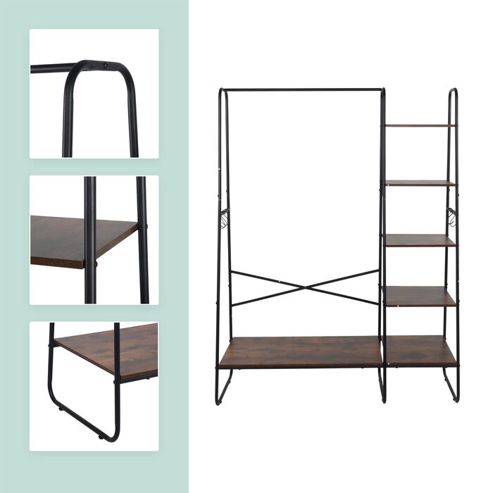 Підставка для одягу Relaxdays з 6 полицями