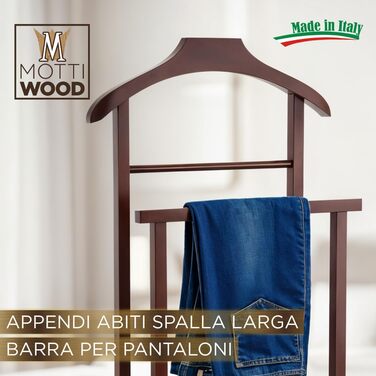 Дзеркало-вішалка для одягу Mottiwood, бук, горіх, подвійний стійкий дзеркало-вішалка з 4 колесами