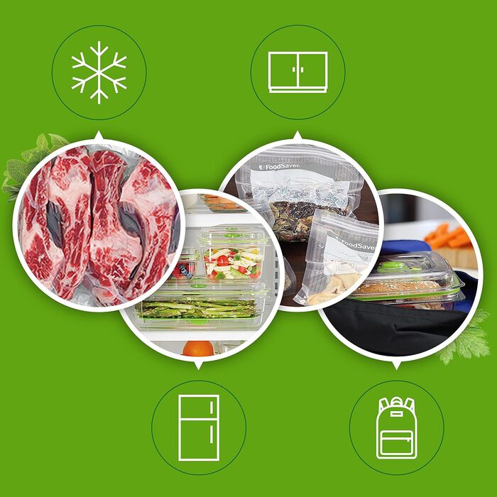 Вакууматор для продуктів FoodSaver VS3190X багатофункціональна система вакуумування, сріблястий (ручний пристрій, рулон, пакети)