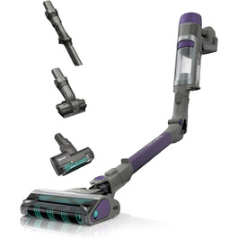 Пылесос Shark PowerDetect аккумуляторный, до 70 мин работы, беспроводной, без мешка, для шерсти животных, аллергиков, ковров и твердых полов, с шарнирным гибким трубопроводом, белый/серый, IP1251EUT