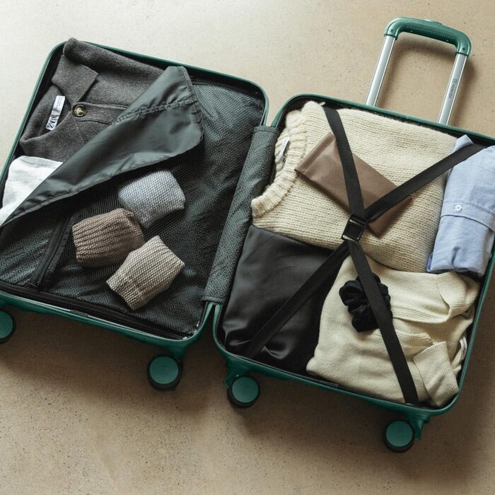 Набір валіз NUMADA Upfly T10 3 шт. ABS: ручна валіза 55x40x20 см, середній кофр 66x44x26 см, косметичка. Набір валіз, міцний та безпечний