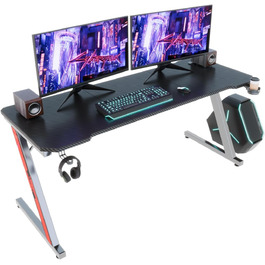 Ігровий стіл TRIUMPHKEY, стіл для ПК 80x52см, Z-подібний, 180x80см
