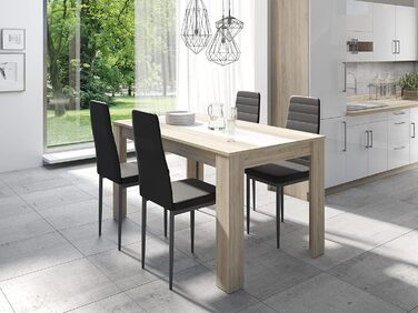 Обідній стіл byLIVING Nori: сучасний дизайн, ефект дуба, стільниця чорного або білого кольору, 140 x 80 см, висота 75 см