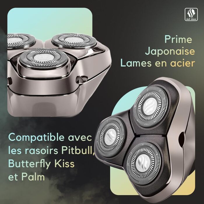 Запасні леза для бритви Skull Shaver Carver PRO (3 шт.) — сумісні з моделями Pitbull, Palm та Butterfly