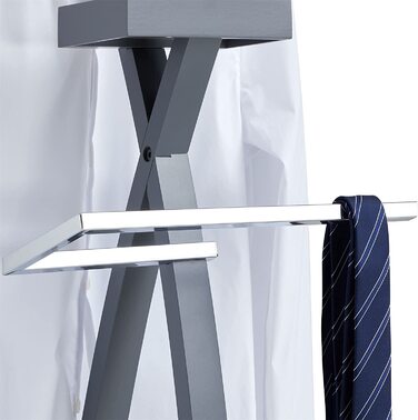 Сучасний органайзер для одягу з вішалкою для штанів та місцем для прикрас, білий (сірий)