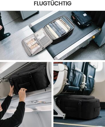 LOVEVOOK Рюкзак ручної поклажі, 18 дюймів, великий, для подорожей, авіакомпаній, чоловічий/жіночий, з відділенням для ноутбука, чорний