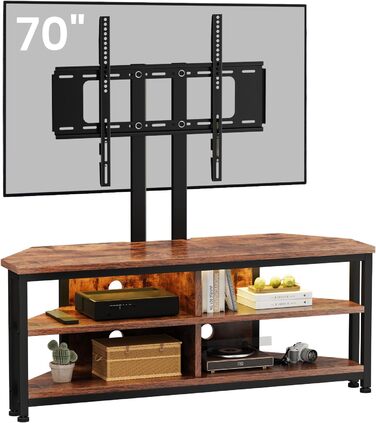 Тумба під ТВ Dripex з LED-підсвічуванням, кутова, 106x45.5x36 см, коричнева