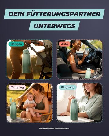 Портативний підігрівач для пляшечок Wemoh з самоочищенням, точним контролем температури, 450 мл та швидким нагрівом 100W для дитячого харчування та води