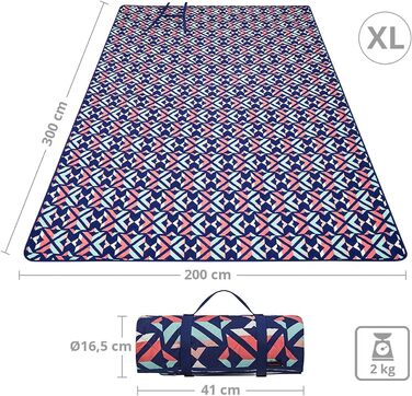 Ковдра для кемпінгу KingCamp Ariel Picnic Beach Mat Park Blanket Водонепроникна велика XL Flowers XL