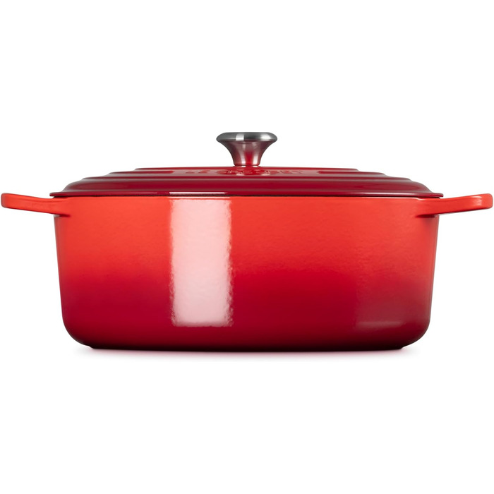 Le Creuset Signature Bräter aus Gusseisen mit Deckel, 35 см, овальний, 8,9 л, Kirschrot