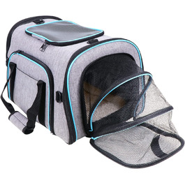 Складна сумка-переноска KEESIN для кішок, розширювана, дихаюча, сітчаста, Дорожня сумка для цуценят, собак, кішок, з ковдрою і плечовим ременем