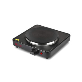 Електрична плитка Girmi PE26 з чавунною поверхнею, 1500 Вт, 5 температурних режимів, діаметр 18,5 см, чорна