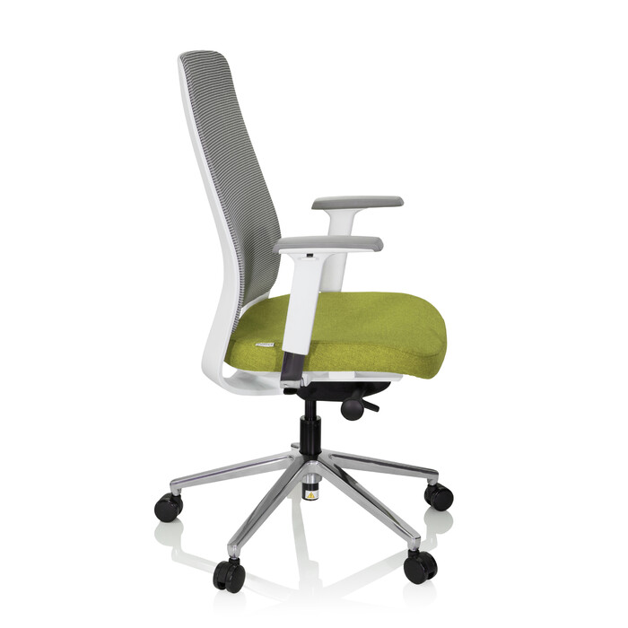Офісне крісло / поворотне крісло CHIARO T2 WHITE сітка / тканина сіра / зелена hjh OFFICE