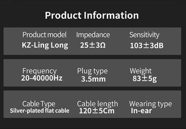 Навушники-вкладиші LINSOUL KZ Ling Long 1DD з відкритою спинкою HiFi для аудіофілів (без мікрофона)