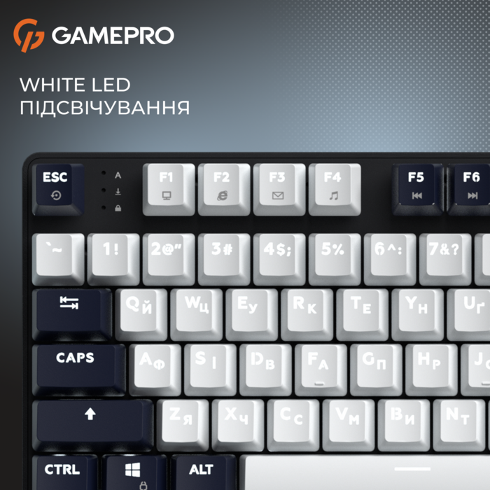 Дротова механічна клавіатура GamePro Genesis Metallic (MK110B) 87% Red switches