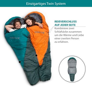 Спальний мішок KeenFlex 3-4 сезони, +7.2°C до -23.4°C, 1500/2150 г, для кемпінгу, літній та зимовий, машинне прання
