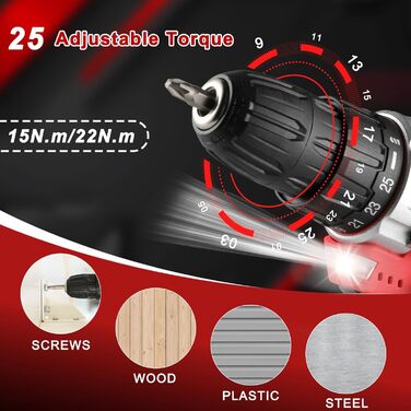 Набір інструментів TLGREEN акумуляторний (138 предметів) з дрилем-шуруповертом 12V, червоний – для ремонту та побутового використання