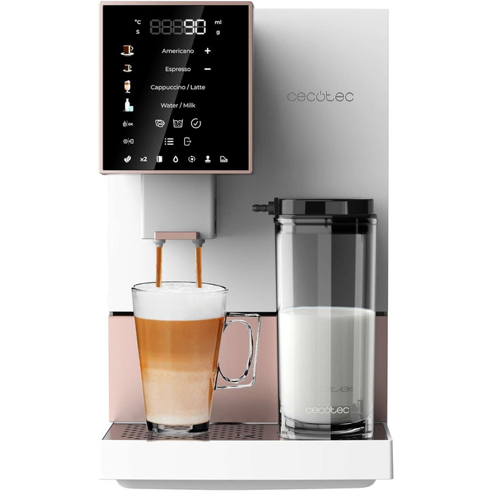 Кавомашина Cecotec Cremmaet Compactccino: суперавтоматична, 19 bar, Thermoblock, молочник, 1,1 л резервуар для води, 150 г для кавових зерен
