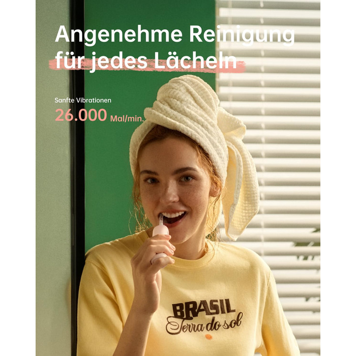 Електрична зубна щітка Laifen Wave Spezial з осциляцією та вібрацією, для дорослих, з додатком, 2 насадки (зелена)