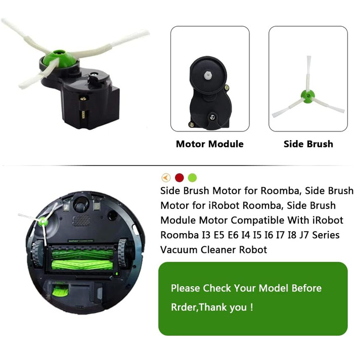 Двигун бічної щітки LHYNEE для Roomba, двигун бічної щітки для iRobot Roomba, модуль бічної щітки для робота-пилососа серії J7 i3 E5 E6 I4 I5 I6 I7 I8