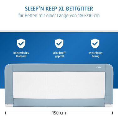 Захист від випадання Reer Sleep'n Keep для ліжечка, 150 см - бортик для ліжка 180-210 см