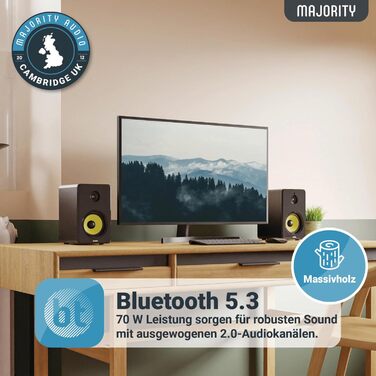 Поличний динамік MOST D40 шт. 70 Вт Жовтий кевлар Студійний монітор Bluetooth Оптичні, RCA, USB, AUX