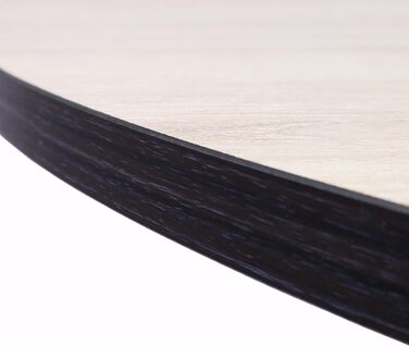 Круглий стіл для їжі Skraut Home Zen | 90x90x77 см | на 4 особи | Матеріал: дуб/чорний | для вітальні