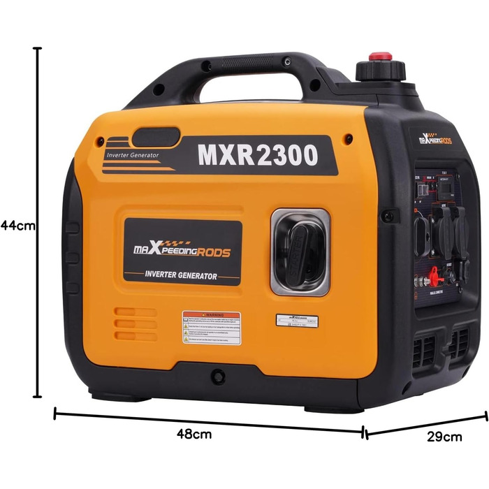 Інверторний генератор maXpeedingrods 2300W: тихий, портативний, для кемпінгу, подорожей, гаража, RV з USB та 230V. Бензиновий, 4-тактний, легковий.